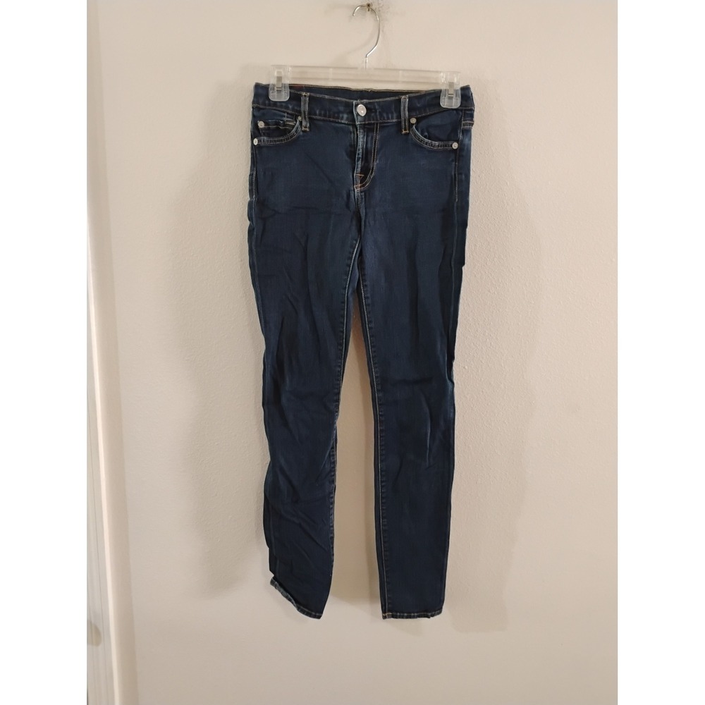 7 For All Mankind Womens Skinny Jeans Dark Wash Indigo Stretch Denim Size 26